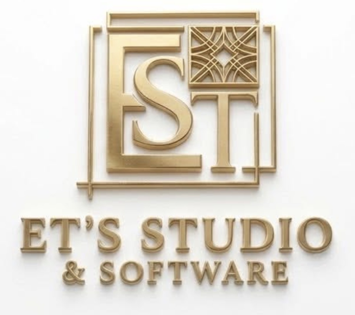 Logo ET'S Studio & Software em letras douradas